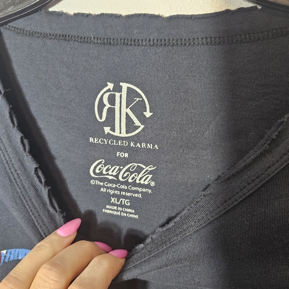 Recycled Karma Coke Graphic T-Shirt Women's Size XL NWT - Picture 3 of 7